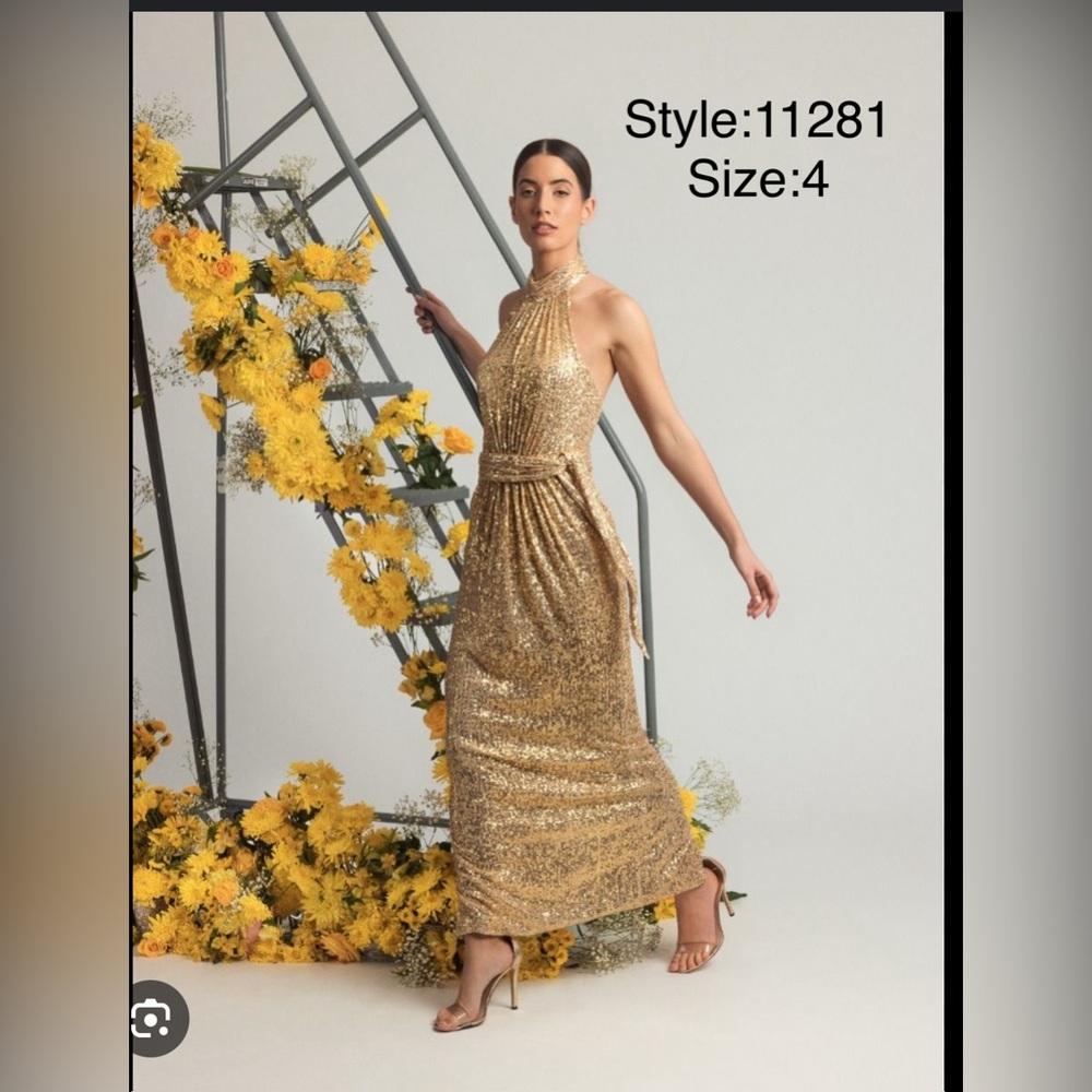 Gold sequin dress